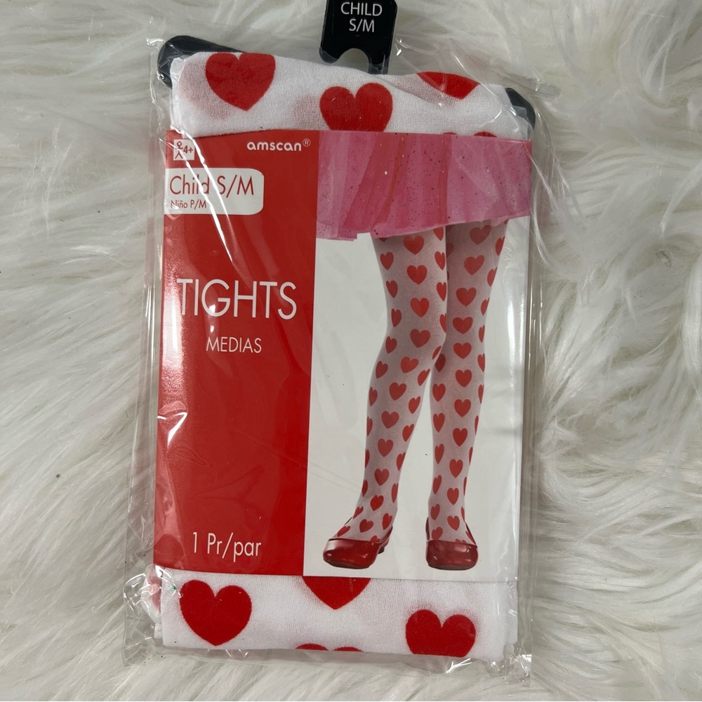 Heart print child tights NEW valentine’s Day Halloween costume queen of hearts
